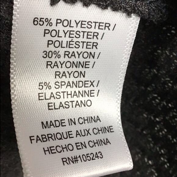 Bobeau Womens Medium Top Dark Gray Charcoal Waffle Knit Cowl Neck Long Sleeve - Picture 9 of 10